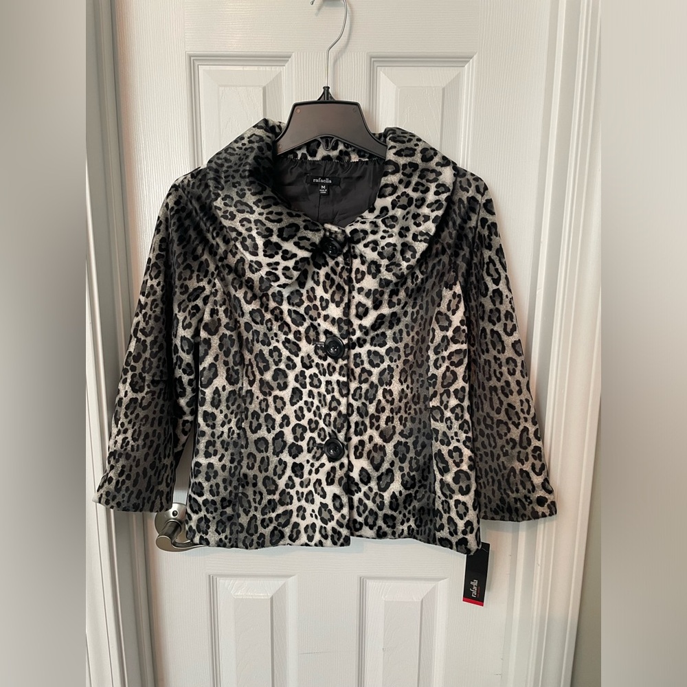 Rafaella Animal Print Lined Blazer Jacket